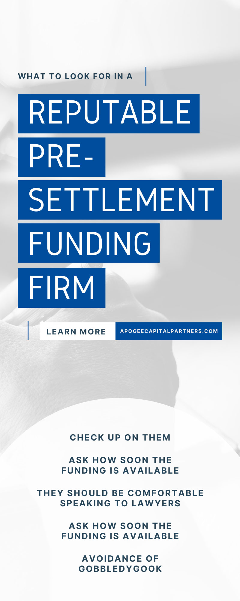 What To Look for in a Reputable Pre-Settlement Funding Firm